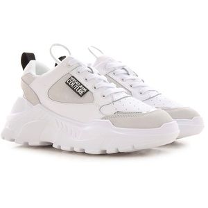 Versace Jeans Couture Speedtrack Sneakers -Chunky White Leather + Suede + Chrome